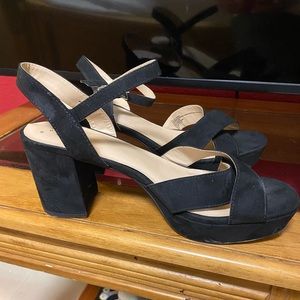 Black suede sandal